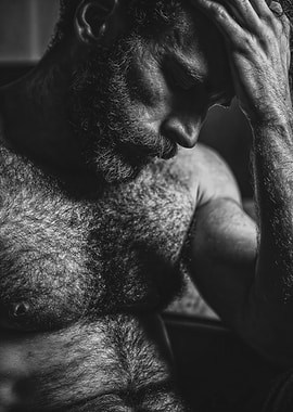 Monochrome Masculine Bear Portrait