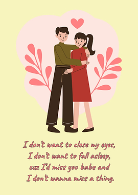 Couple Hugging with Romantic Text