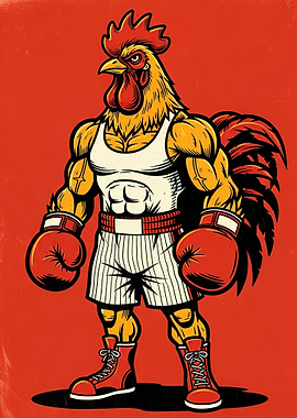 Muscular Rooster Boxer