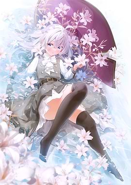 Girl Surrounded by Lilies