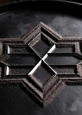 Sand Art on Black Surface