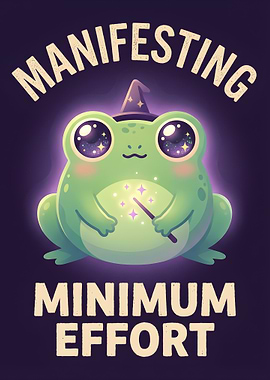 Cute Frog Manifesting Minimum Effort