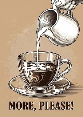 Pouring Cream into Coffee