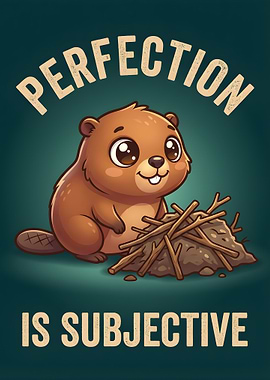 Cute Beaver and Inspirational Text