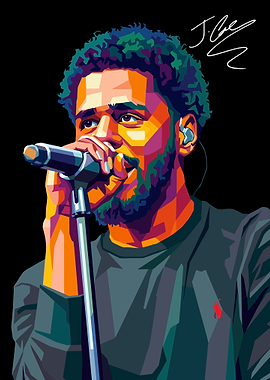 J. Cole Pop Art Portrait