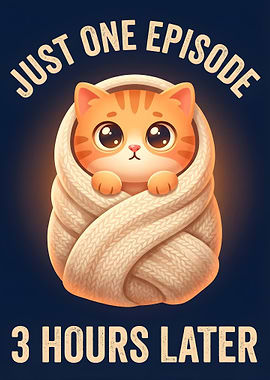 Cute Cat Wrapped in Blanket