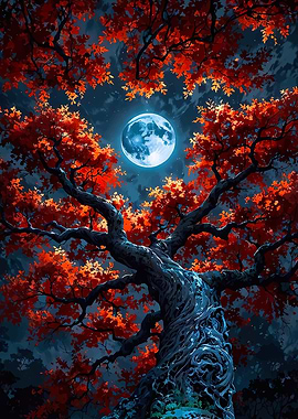 Enchanted Moonlit Tree