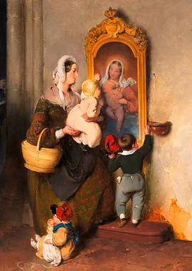 Family Viewing Religious Icon