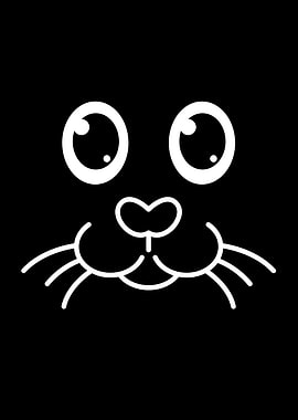 Cute cartoon cat face