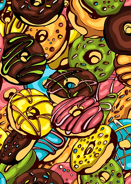 Colorful Donut Pattern