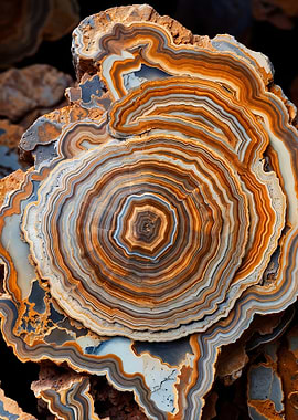 Agate Stone Concentric Layers