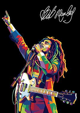 Bob Marley Performing with Guitar