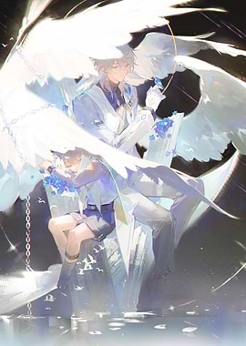 Angelic figures in white suits