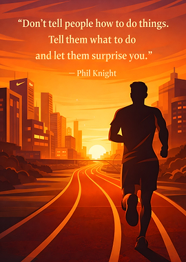 Runner at Sunrise with Inspirational Quote