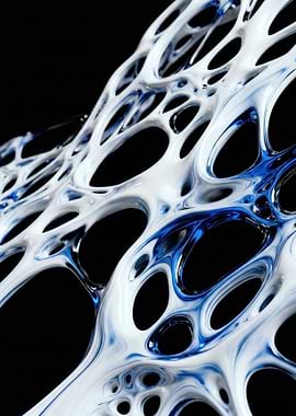 Abstract White and Blue Organic Structure
