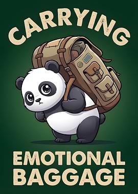 Panda Carrying Emotional Baggage