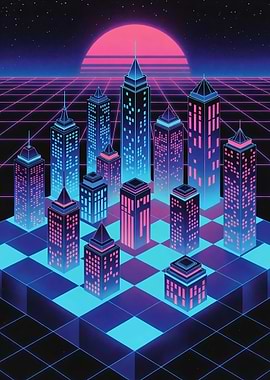 Cityscape with Sunset