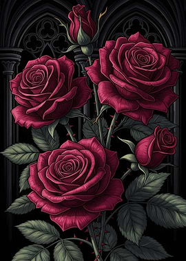 Gothic Red Roses