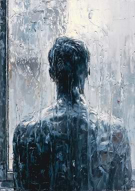 Textured Impasto Silhouette Profile