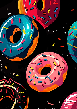 Colorful Donuts with Sprinkles