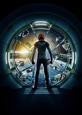 Astronaut looking out at Earth from space station