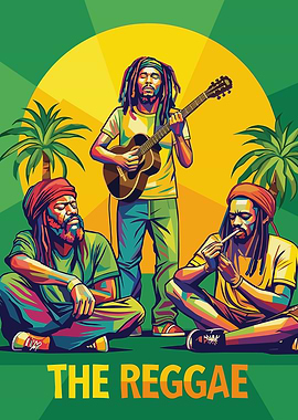 Reggae Musicians with Guitar and Smoke