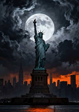 Statue of Liberty at Night