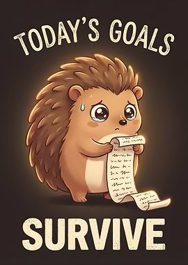 Cute Hedgehog with Long To-Do List