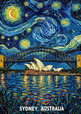Sydney Starry Night Painting