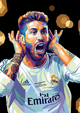 Sergio Ramos Pop Art Portrait