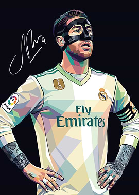 Sergio Ramos Pop Art Portrait
