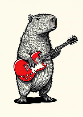 Capybara Playing Guitar