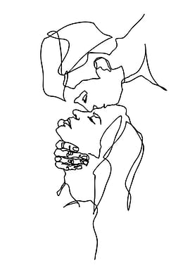 Couple in a passionate embrace