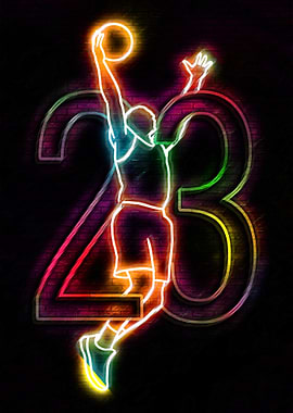 Neon Basketball Player 23