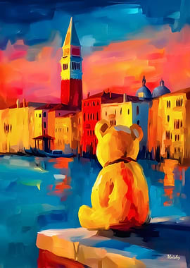 Venice Teddy Fauvist Sunset Canal Print