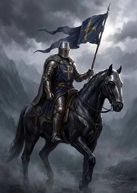 Knight on Horse with Flag
