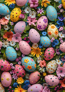 Easter Eggs and Flowers