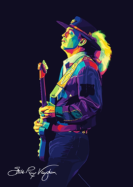 Stevie Ray Vaughan Pop Art Portrait