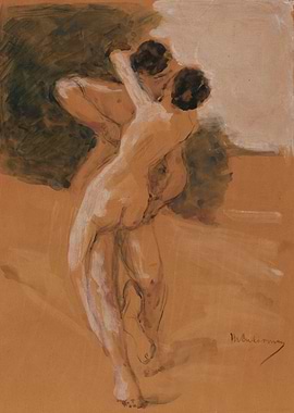 Couple Embracing Nude Painting