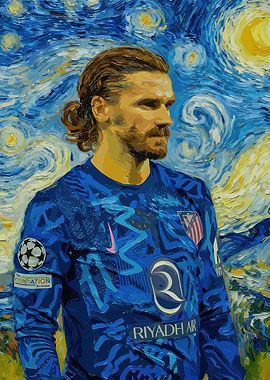 Footballer in Van Gogh Style