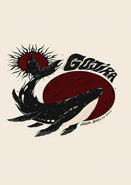 Gojira Whale and Sun Art