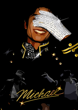Michael Jackson Portrait with Dancers
