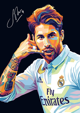 Sergio Ramos Pop Art Portrait