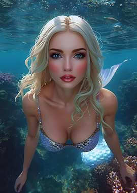 Beautiful Mermaid Underwater