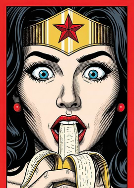 Wonder Woman Eating a Banana