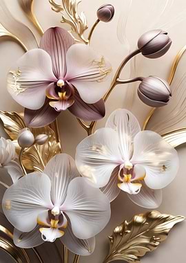 Elegant Orchid Arrangement with Gold Accents