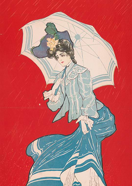 Woman with Umbrella in the Rain