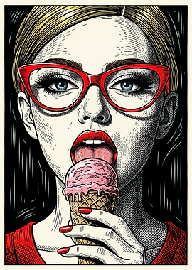 Woman Eating Ice Cream