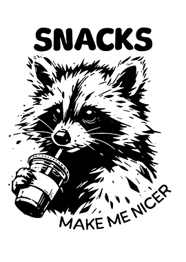 Raccoon Drinking Coffee