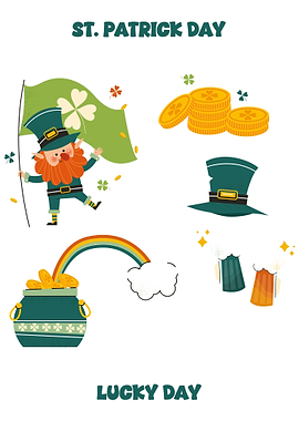 St. Patrick's Day Leprechaun and Symbols